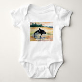 Orca Whale Baby Jersey Bodysuit, wit Romper (Voorkant)