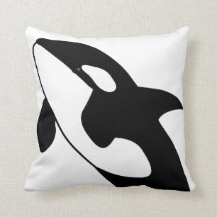 Orca Whale Black en White Square Pillow Kussen