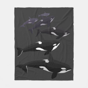Orca Whale Blanket Killer Whale Fleece Blankets