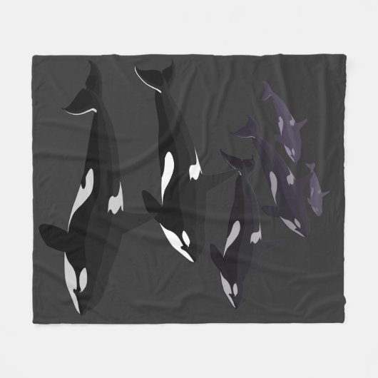 Orca Whale Blanket Killer Whale Fleece Blankets (Voorkant (Horizontaal))