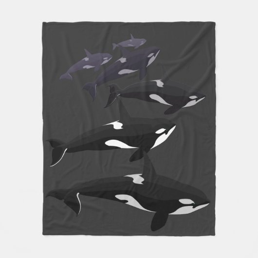 Orca Whale Blanket Killer Whale Fleece Blankets Deken (Voorkant)