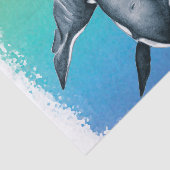 Orca Whale Blauwgroen kristal Tissuepapier (Detail)