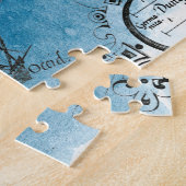 Orca Whale Blue Waterverf Nautical Map Legpuzzel (Zijkant)