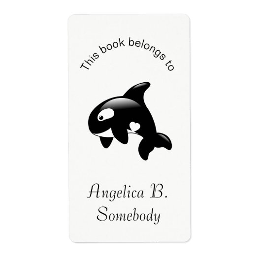 Orca Whale Bookplaat Etiket (Voorkant)