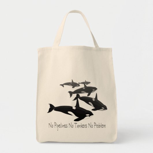 Orca Whale Canvas tas Eco-Friendly Killer Whale Ba (Voorkant)