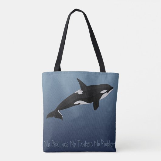 Orca Whale Canvas tas Eco-Friendly Killer Whale Ba (Achterkant)