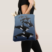 Orca Whale Canvas tas Eco-Friendly Killer Whale Ba (Dichtbij)