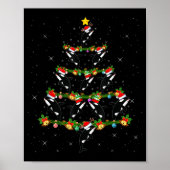 Orca Whale Christmas Tree Lights Santa Funny Sea A Poster (Voorkant)