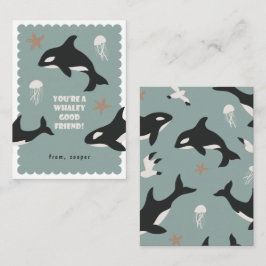 Orca Whale Class Valentine Card Informatiekaartje