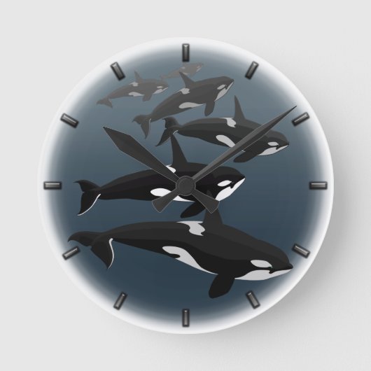 Orca Whale Clock Killer Whale Decor Whale Gifts Ronde Klok (Voorkant)