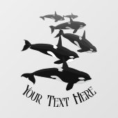 Orca Whale Decal Custom Whale Art Window Cling (Vel)