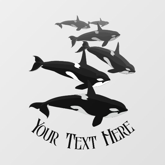 Orca Whale Decal Custom Whale Art Window Cling (Vel)