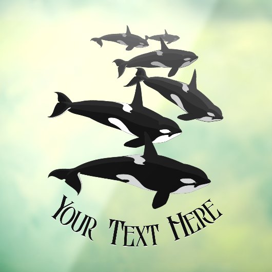 Orca Whale Decal Custom Whale Art Window Cling (Vel 3)