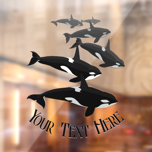 Orca Whale Decal Custom Whale Art Window Cling (Vel 2)