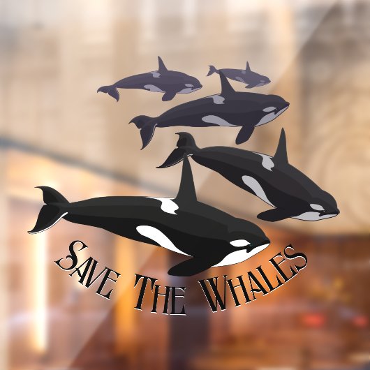 Orca Whale Decal Custom Whale Art Window Cling (Vel 2)