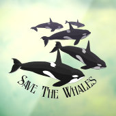 Orca Whale Decal Custom Whale Art Window Cling (Vel 3)