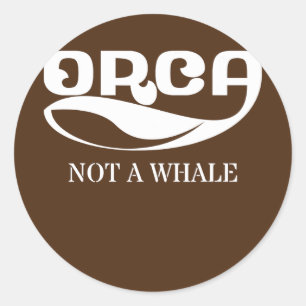 Orca Whale Dolphin Retro Ocean Graphic  Ronde Sticker