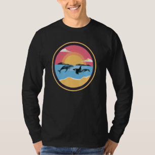 Orca & Whale Family Retro Art Killer Whale T-shirt