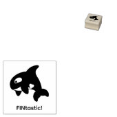 Orca Whale - FINtastic (fantastisch) Citaat Rubberstempel (Gestempeld)