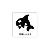 Orca Whale - FINtastic (fantastisch) Citaat Rubberstempel (Afrduk)