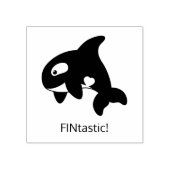 Orca Whale - FINtastic (fantastisch) Citaat Rubberstempel (Afrduk)