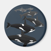 Orca Whale Fridge Magnet Killer Whale Kunstnetten (Voorkant)