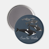 Orca Whale Fridge Magnet Killer Whale Kunstnetten (Voorkant / Achterkant)