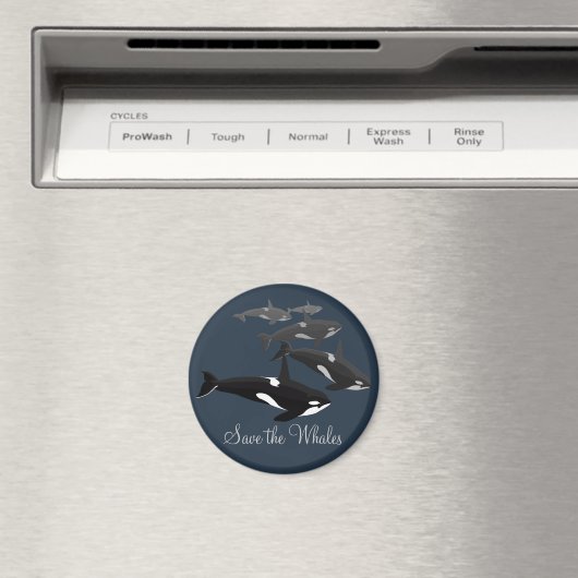 Orca Whale Fridge Magnet Killer Whale Kunstnetten (Insitu (Vaatwasser))