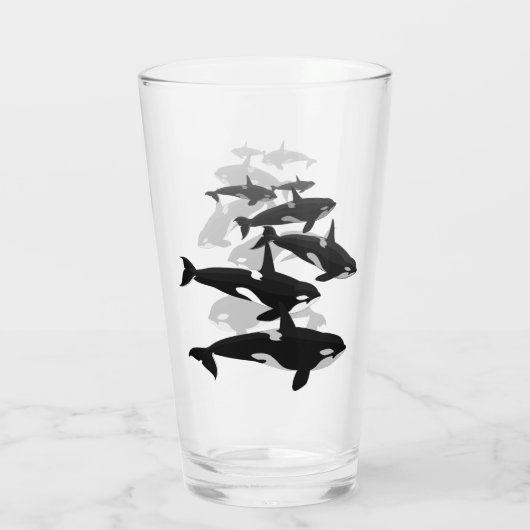 Orca Whale Glass Killer Whales Glasses personalise Glas (Achterkant)