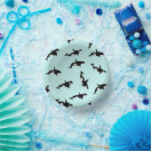 Orca Whale Illustratie Pod Pattern Zee Baby Blue Papieren Kommen (Feest)