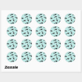 Orca Whale Illustratie Pod Pattern Zee Baby Blue Ronde Sticker (Vel)