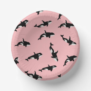 Orca Whale Illustratie Pod Pattern Zee Baby Roze Papieren Kommen