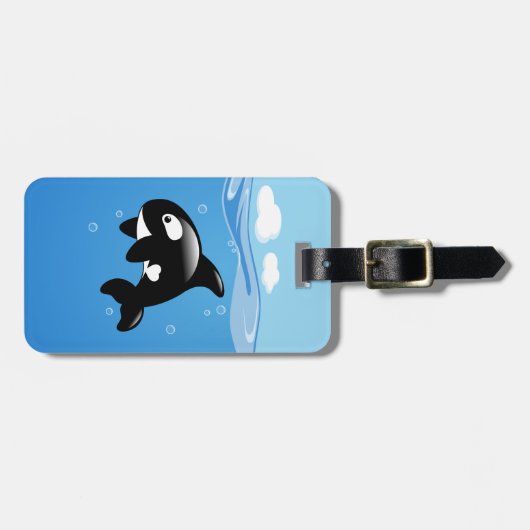 Orca Whale in Ocean Bagagelabel (Voorkant horizontaal)