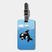 Orca Whale in Ocean Bagagelabel (Voorkant verticaal)