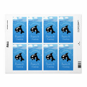 Orca Whale in Ocean Bookplate Etiket (Full Sheet)