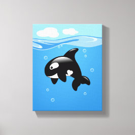 Orca Whale in Ocean Canvas Afdruk