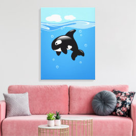 Orca Whale in Ocean Canvas Afdruk