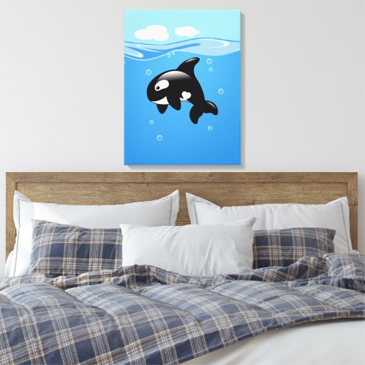 Orca Whale in Ocean Canvas Afdruk (Insitu (Slaapkamer))