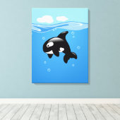 Orca Whale in Ocean Canvas Afdruk (Insitu (Houten vloer))
