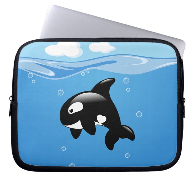 Orca Whale in Ocean Laptop Sleeve (Voorkant)