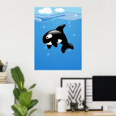 Orca Whale in Ocean Poster (Thuiskantoor)