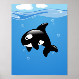Orca Whale in Ocean Poster