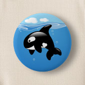 Orca Whale in Ocean Ronde Button 5,7 Cm
