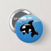 Orca Whale in Ocean Ronde Button 5,7 Cm (Voorkant /achterkant)