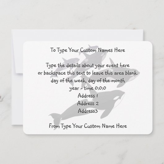 Orca Whale Invitalized Whale Invitalized Whale RSV Kaart (Achterkant)