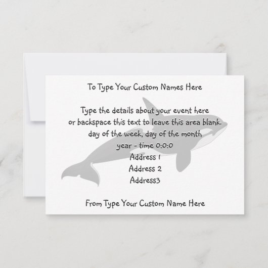 Orca Whale Invitalized Whale Invitalized Whale RSV Kaart (Achterkant)