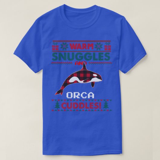 Orca Whale Kerstmis Pajama Ugly KerstSweate T-shirt (Design voorkant)