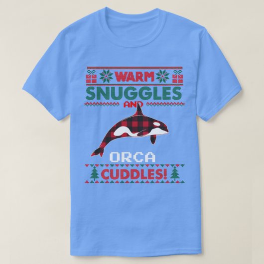 Orca Whale Kerstmis Shirt Pajama Ugly Kerstmis S (Design voorkant)