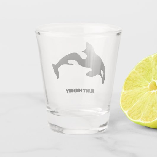 Orca Whale, Killer Whale Personalized Shot Glas (Achterkant)
