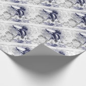 Orca Whale Map Blue Cadeaupapier (Hoek)